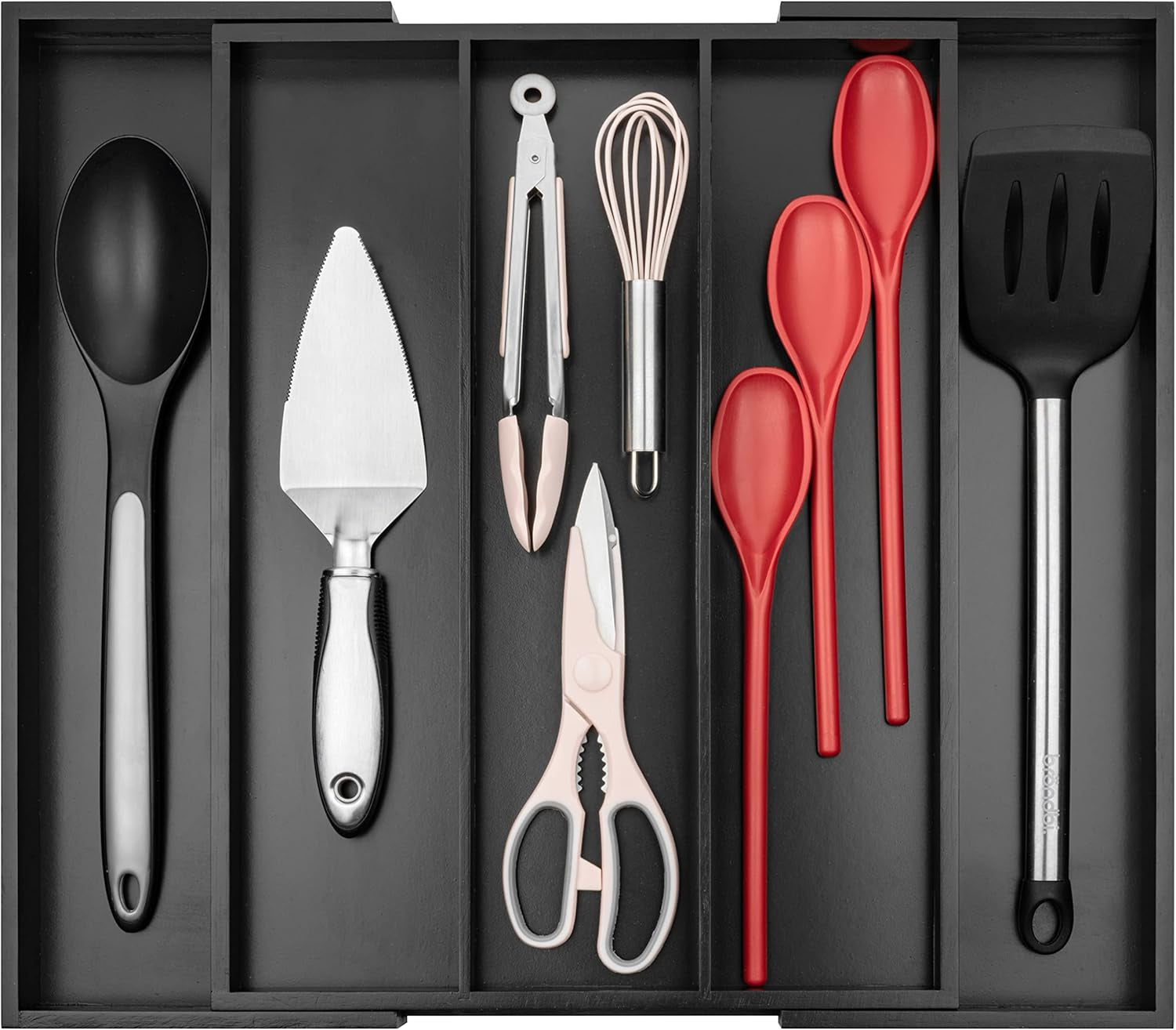 Maximize Your Space with the Purawood Expandable Bamboo Drawer Organizer - Elegant Natural Finish with Adjustable 7-9 Slots for Utensils and More