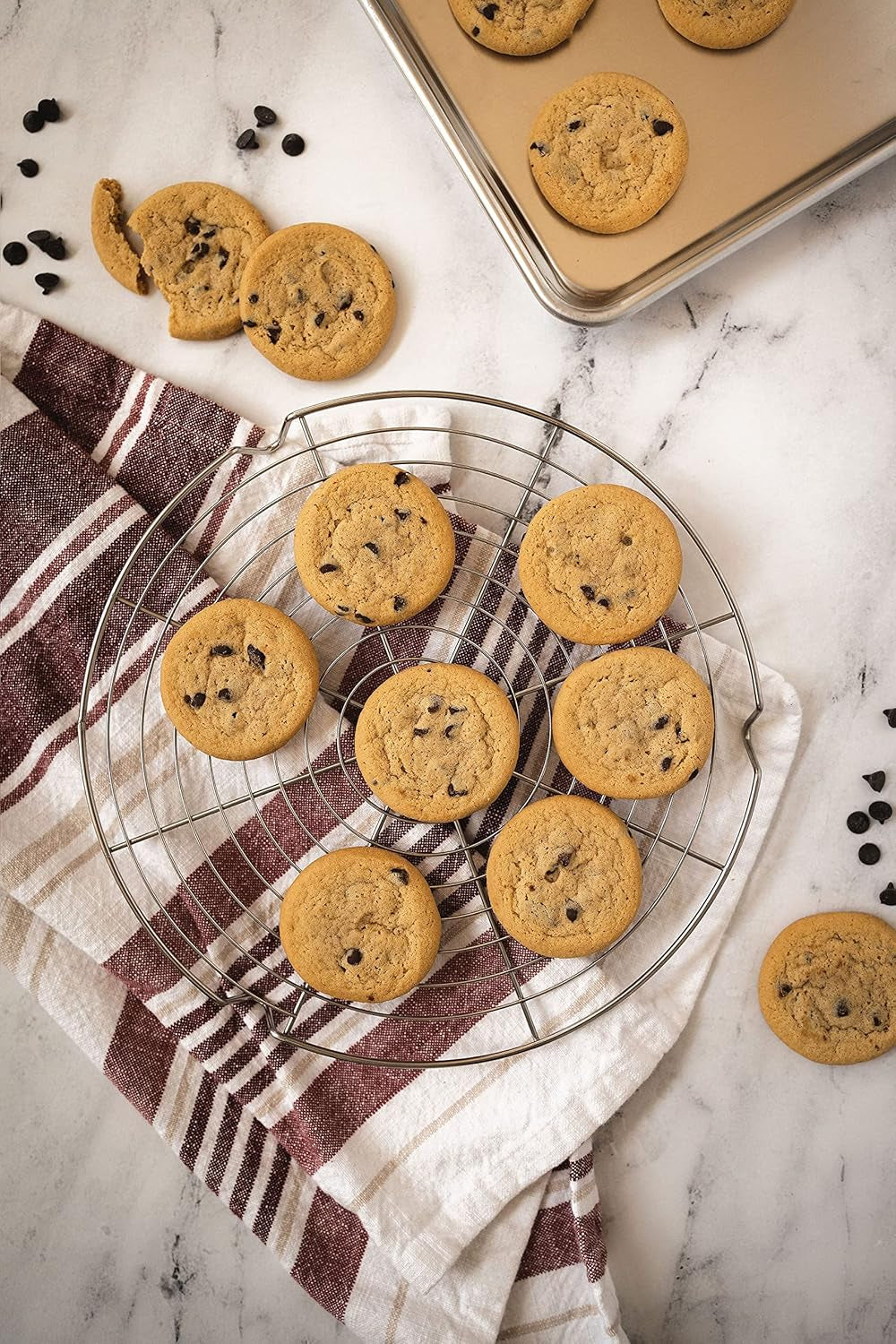 Versatile 3PC Stainless Steel Round Cooling Racks - Perfect for Cooking, Baking, Air Fryers & Canning - 7.5", 9", 10.5" Sizes
