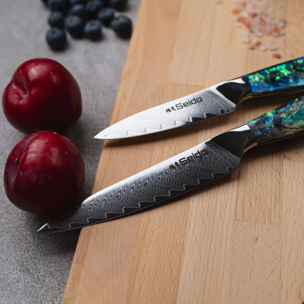 Awabi Damascus Chef Knife Set