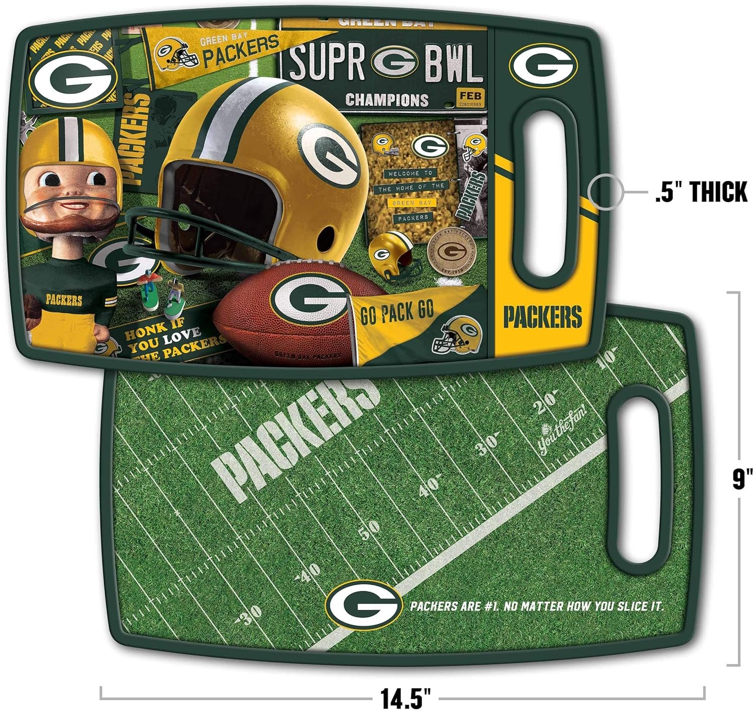 Green Bay Packers Retro Series Medium Cutting Board - Perfect for Game Day Cooking!