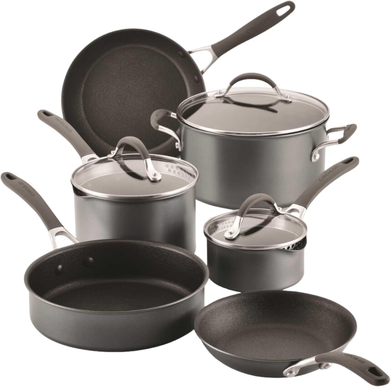 A1 Series with Scratchdefense Technology Nonstick Induction Cookware/Pots and Pans Set, 9 Piece, Graphite
