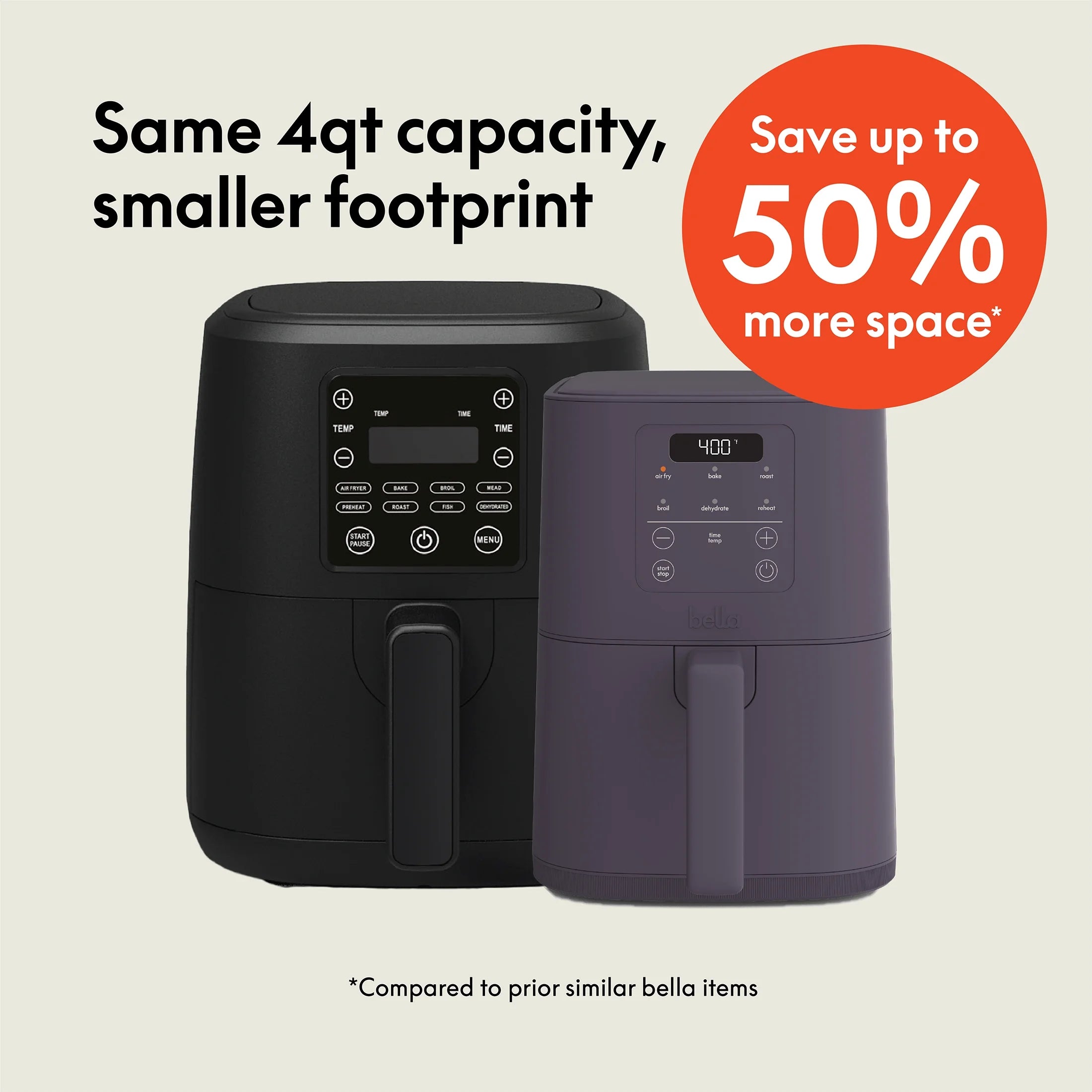 4Qt Slim Air Fryer, Plum