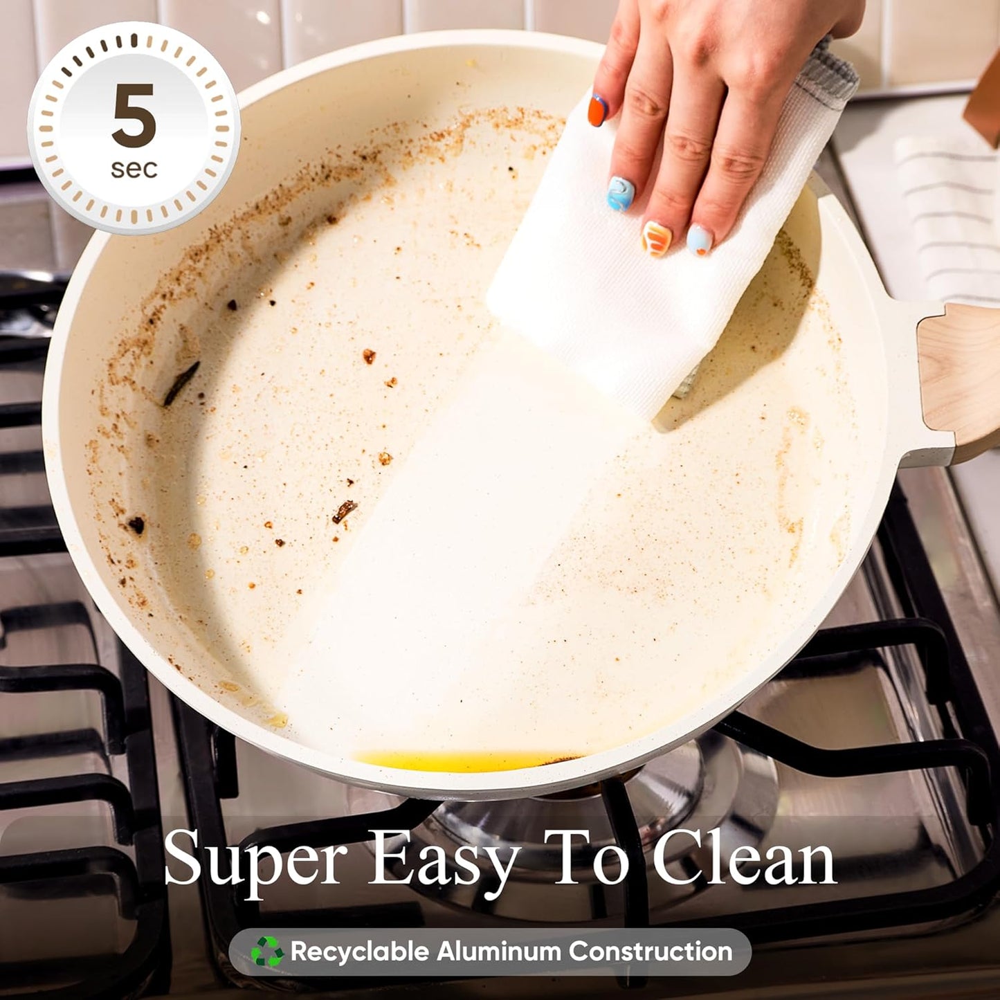 14 Pcs Pots and Pans Set Nonstick,Cookware Set Kitchen Cooking Set with Utensil and Pan Protectors