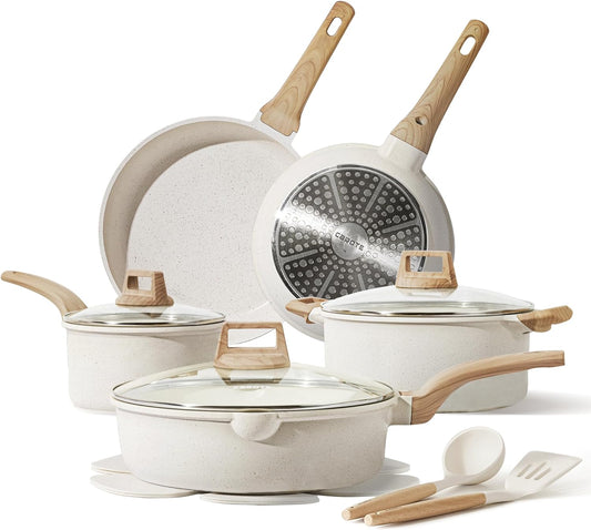 14 Pcs Pots and Pans Set Nonstick,Cookware Set Kitchen Cooking Set with Utensil and Pan Protectors