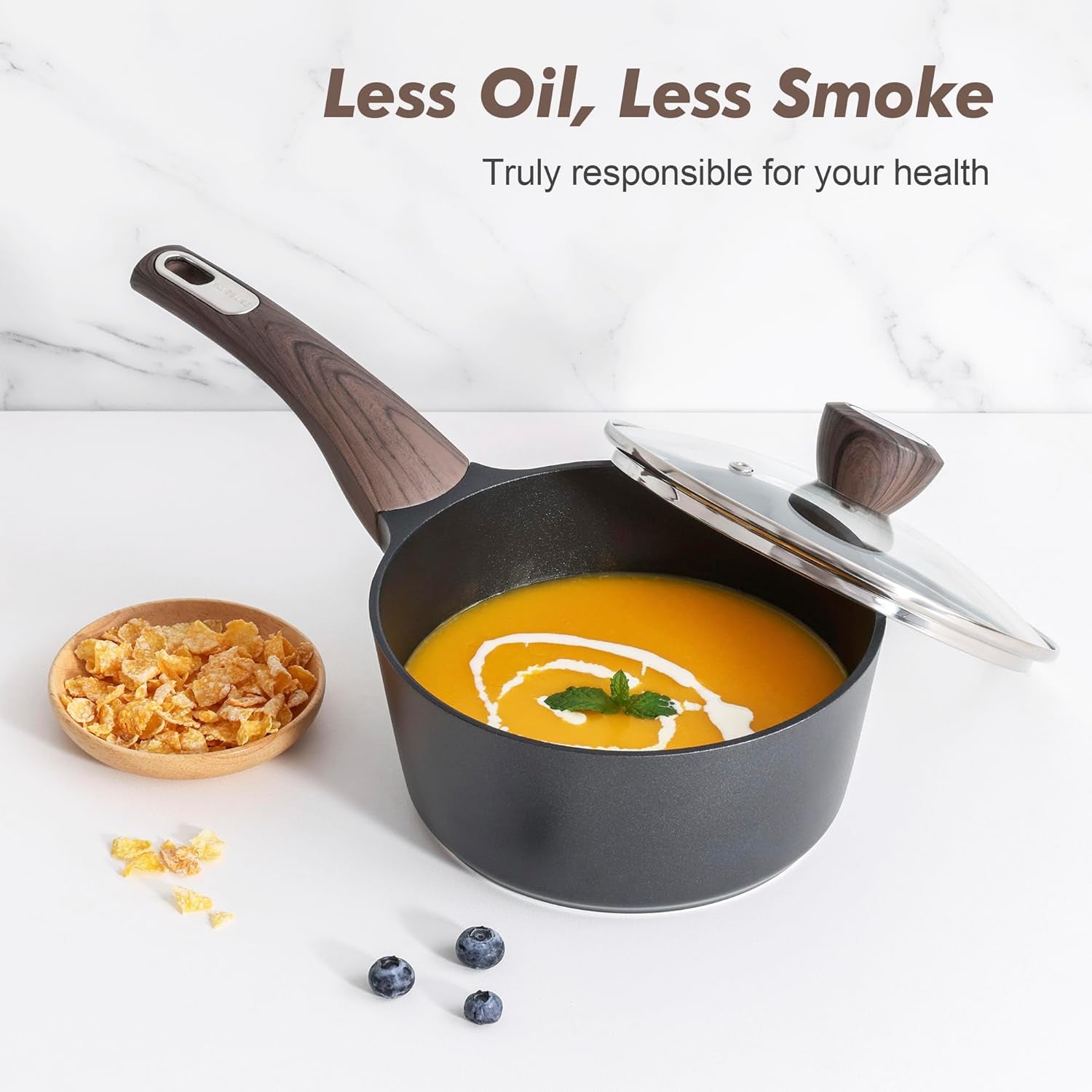 Pots and Pans Set Non Stick, Non Toxic Healthy Induction Cookware Sets, 26 Pcs Nonstick Kitchen Cooking Set, W/Frying Pans Set, Saucepans Set, Stockpots Set, PFOA PFOS Free, Black