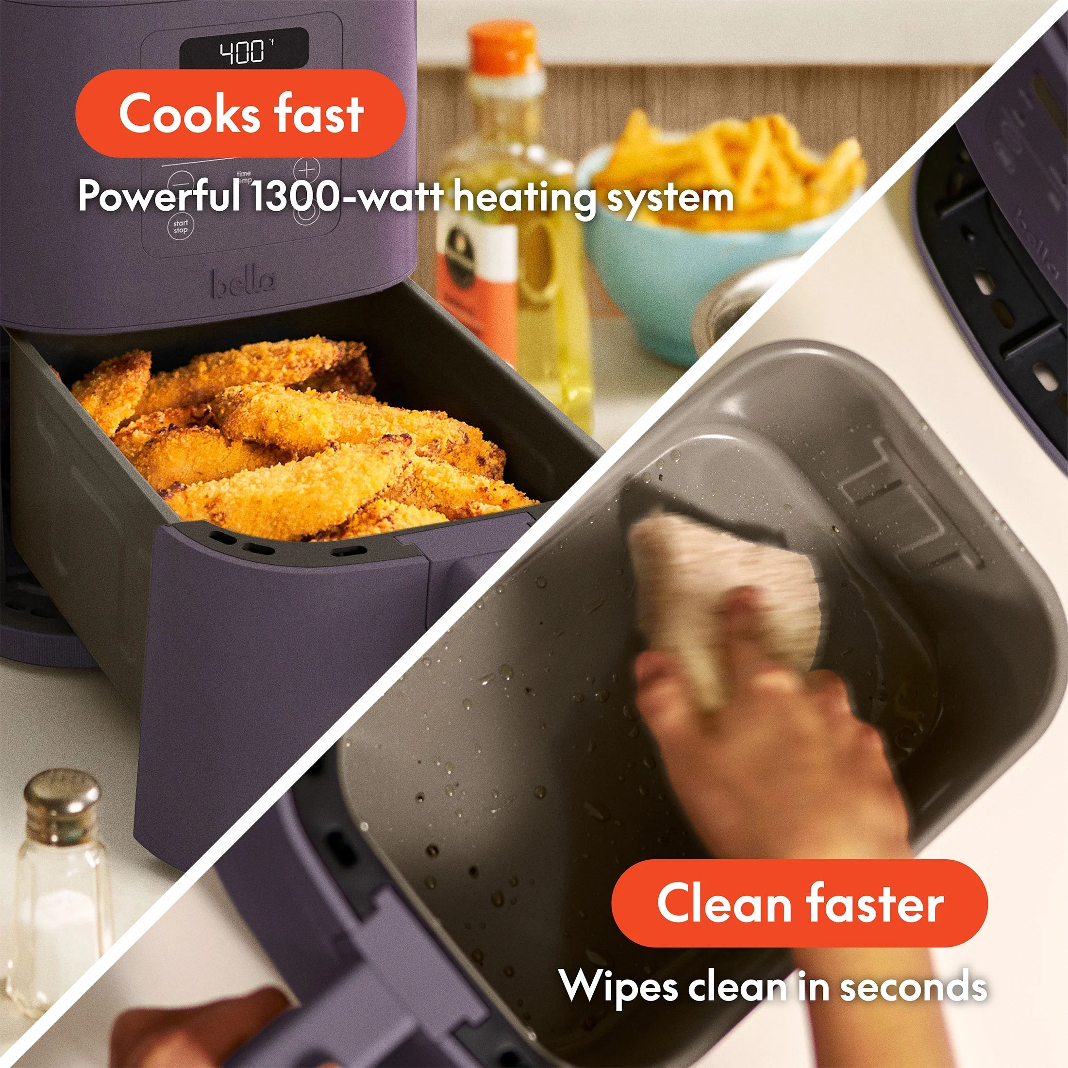 4Qt Slim Air Fryer, Plum