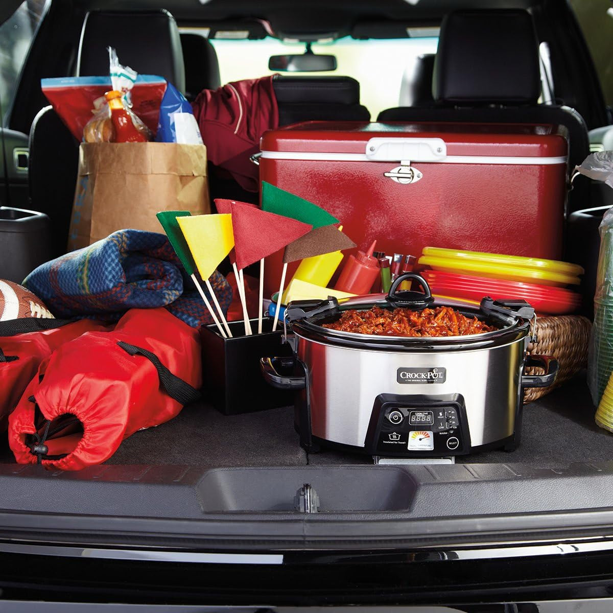 6 Quart Cook & Carry Programmable Slow Cooker with Digital Timer Stainless Steel (CPSCVC60LL-S) Pack of 1