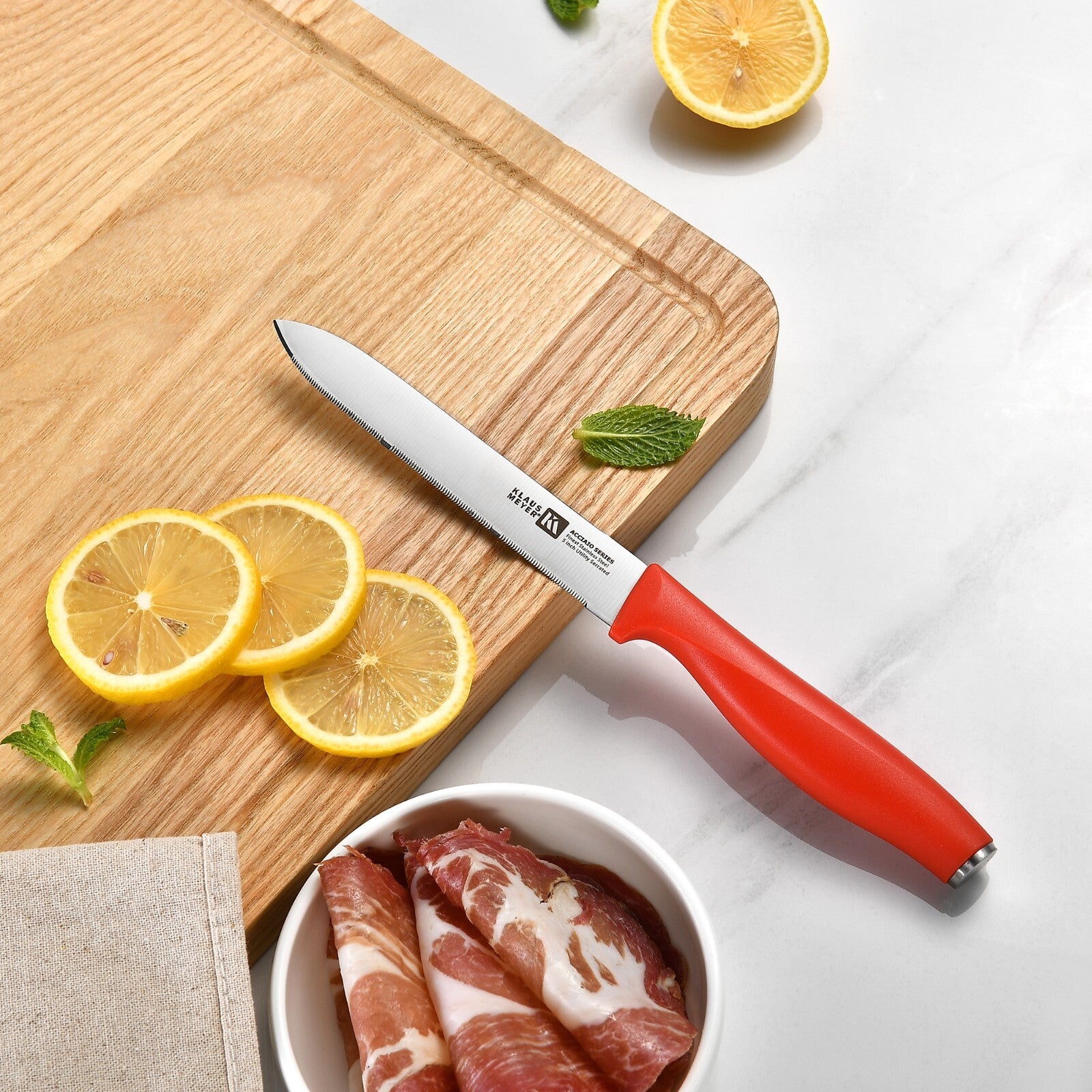 Klaus Meyer Acciaio Finest Stainless Steel 17 Piece Kitchen Knife Block Set