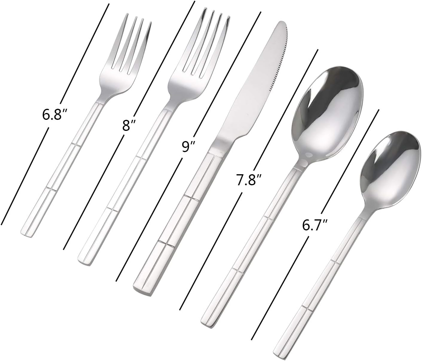Elegant 40-Piece Stainless Steel Cutlery Set - Complete Flatware Service for 8