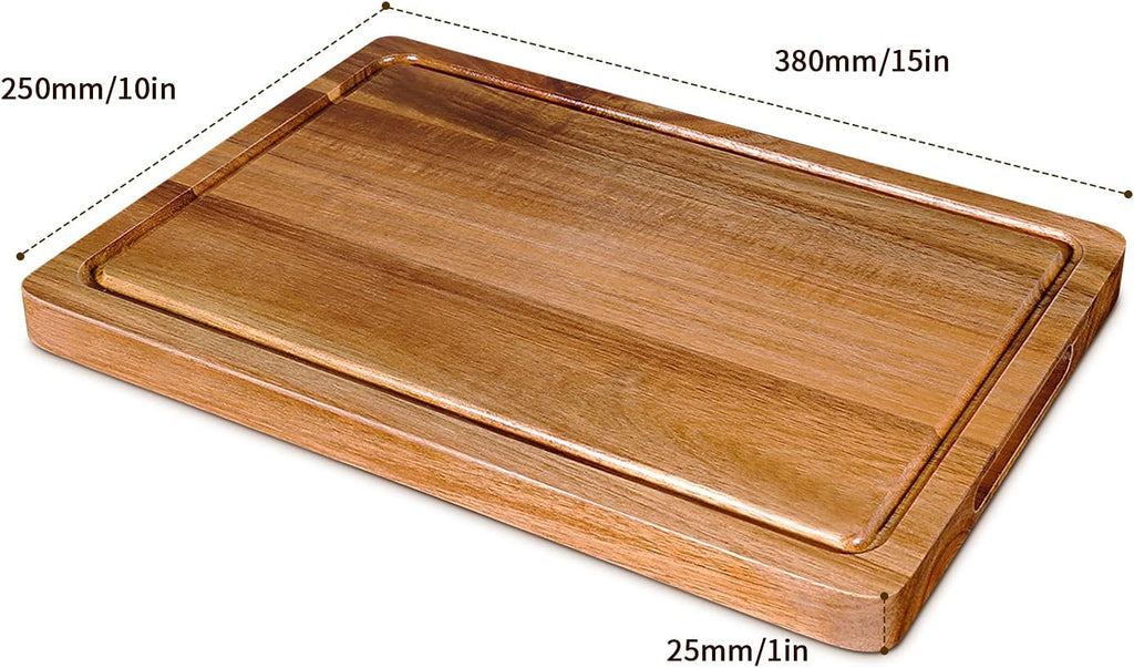 Premium Acacia Wood Cutting Board - Large Reversible Chopping Board for Meat, Fruits, and Veggies - Perfect for Charcuterie and Kitchen Prep!