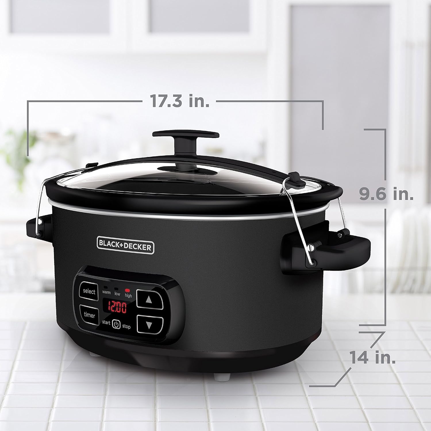 7-Quart Slow Cooker, SCD4007, Chalkboard Exterior, Locking Lid, 3 Heat Settings, Removable Stoneware Crock
