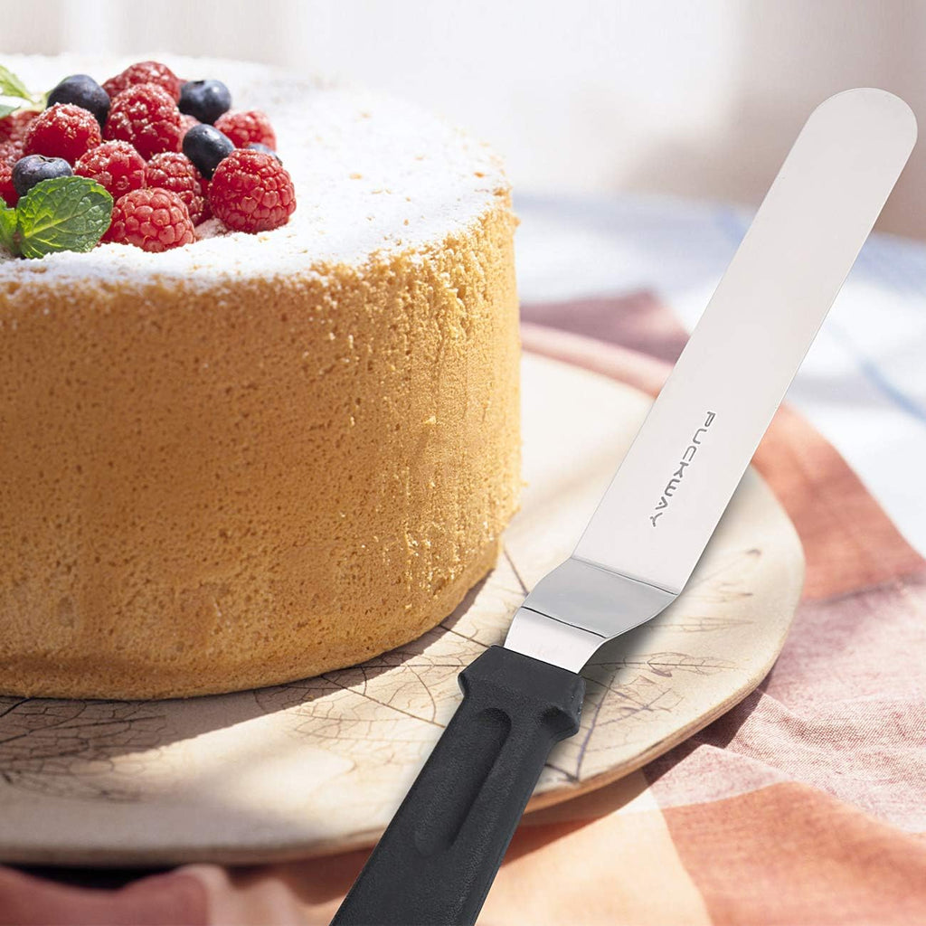 Set of 3 Angled Metal Cake Spatulas - 6, 8 & 10 Inch Frosting Tools for Perfect Decoration