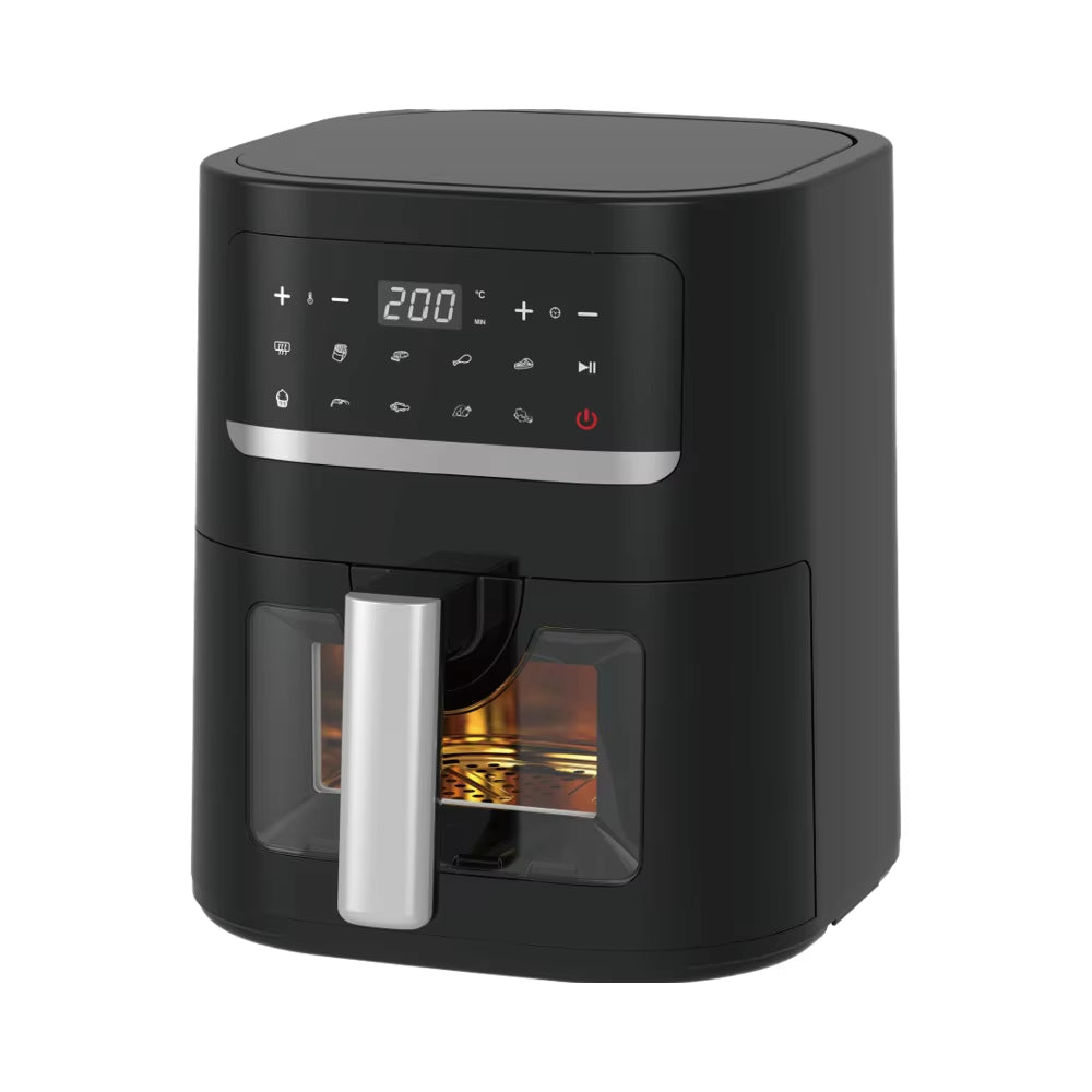 Wholesale Brand New Stainless Steel Visual Air Fryer Large Capacity Automatic Electric Household Multi-Functional Baking 1 Year