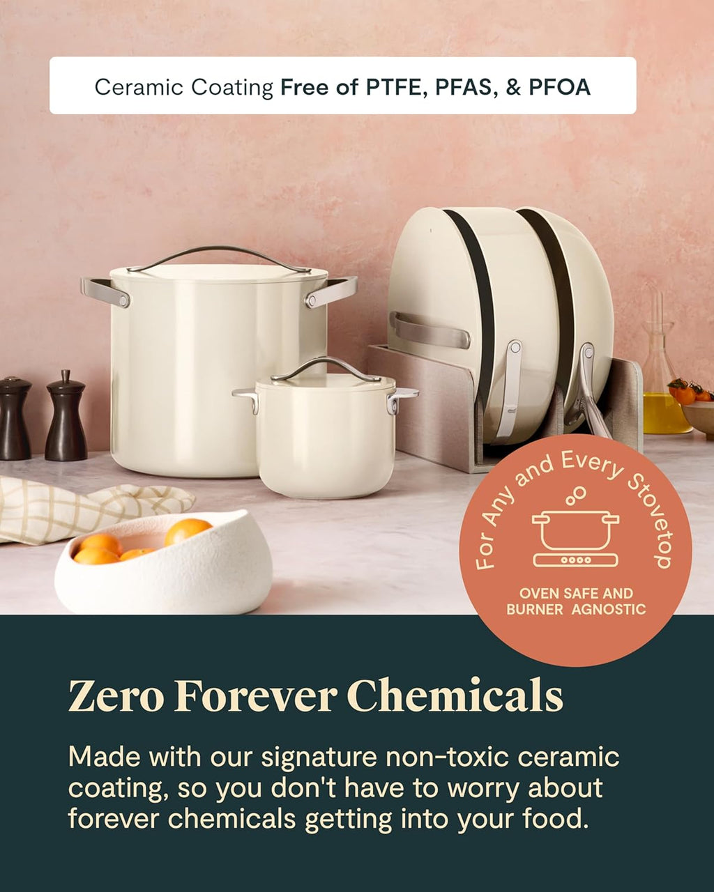 Cookware+ Collection - Specialty Cookware Set - Petite Cooker, Stir Fry Pan, Rondeau, & Stock Pot - 3 Lids & Storage Organizer Included - Navy