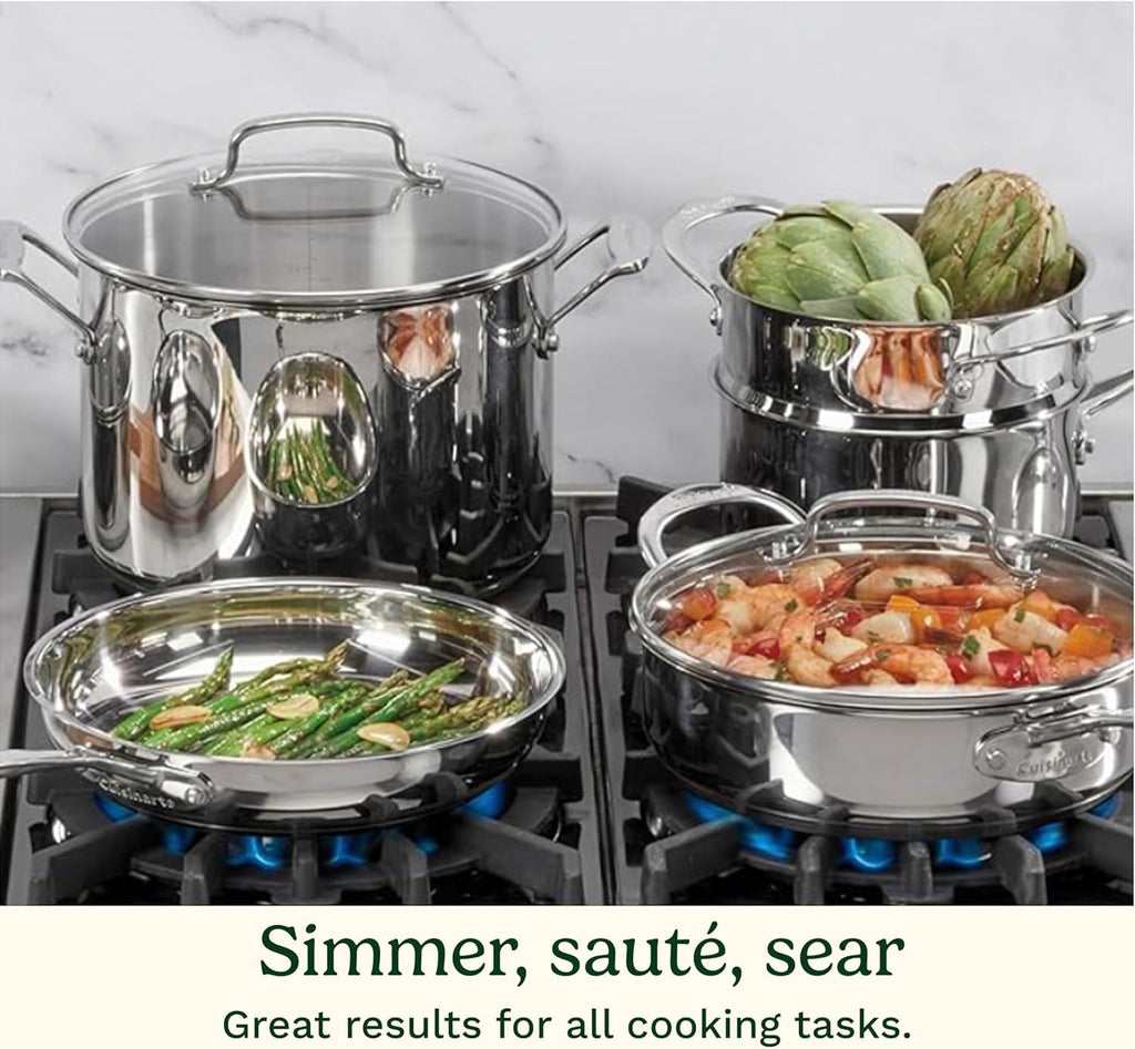 77-11G Stainless Steel 11-Piece Set Chef'S-Classic-Stainless-Cookware-Collection