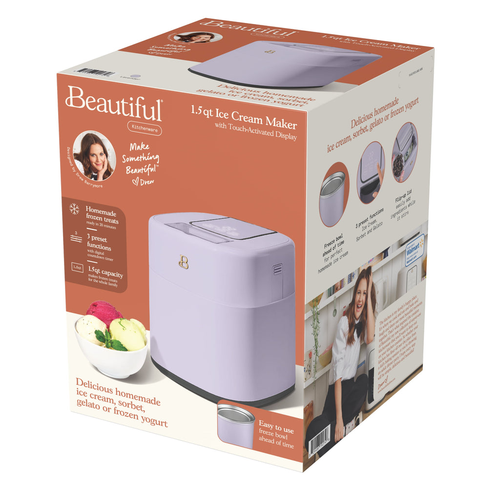 1.5 Qt Ice Cream Maker with Touch Activated Display, Lavender by Drew Barrymore