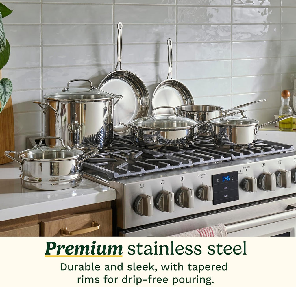 77-11G Stainless Steel 11-Piece Set Chef'S-Classic-Stainless-Cookware-Collection