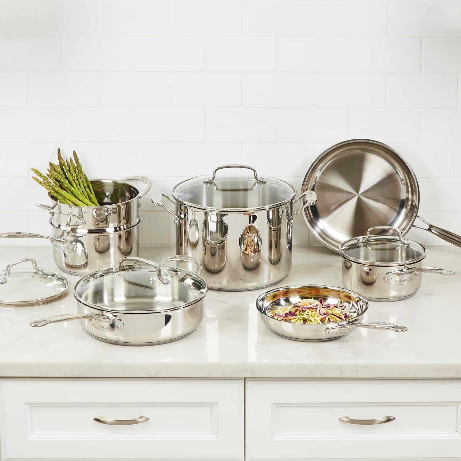 77-11G Stainless Steel 11-Piece Set Chef'S-Classic-Stainless-Cookware-Collection