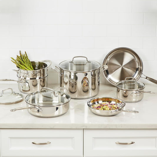 77-11G Stainless Steel 11-Piece Set Chef'S-Classic-Stainless-Cookware-Collection