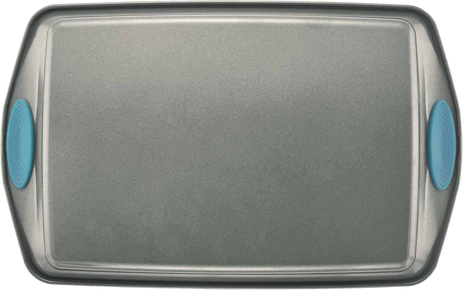 Bakeware Nonstick Cookie Pan Set, 3-Piece, Gray with Agave Blue Grips