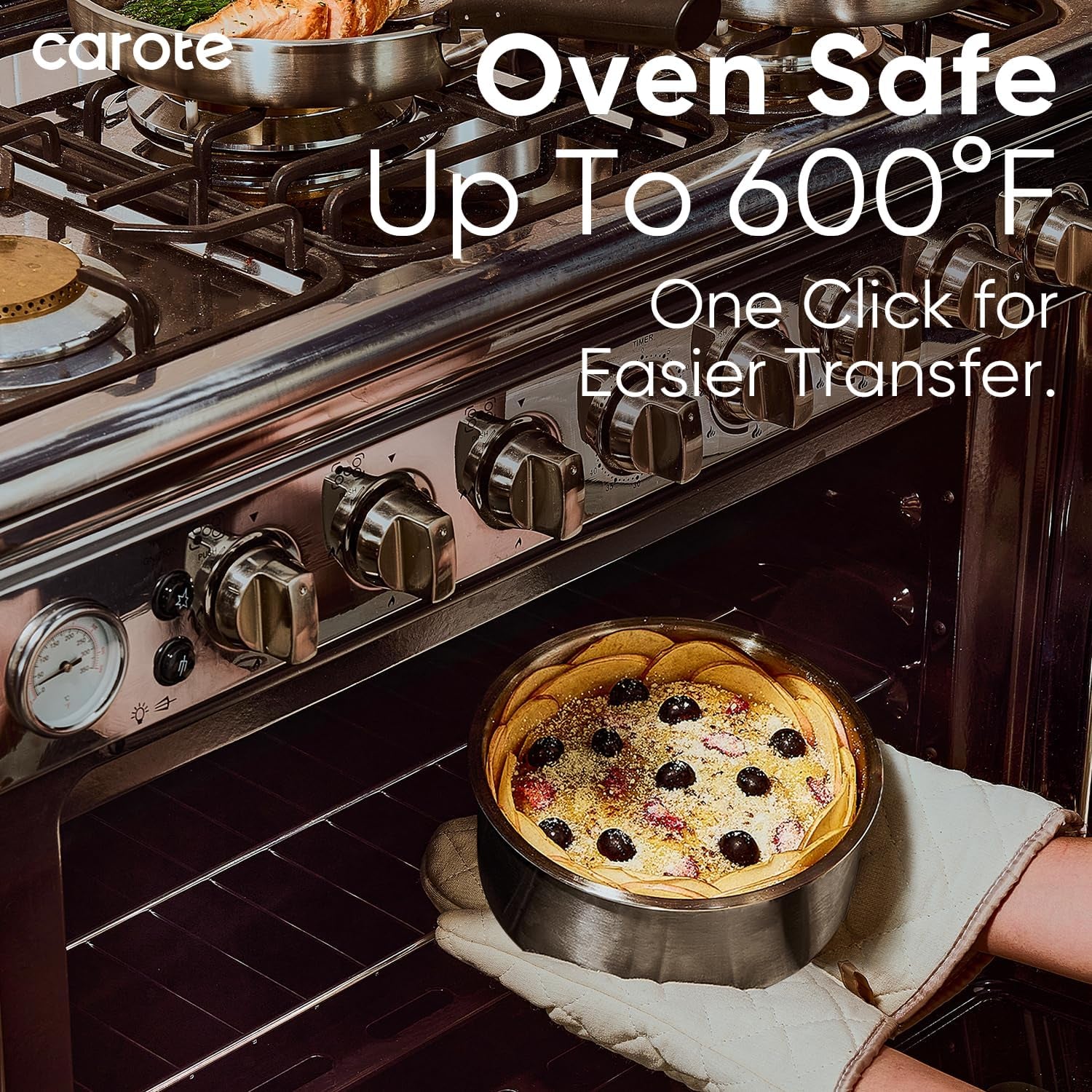 Pots and Pans Set, Stainless Steel Cookware Set Detachable Handle, 9Pcs Induction Kitchen Cookware Sets with Removable Handle, RV Cookware Set, Oven Safe