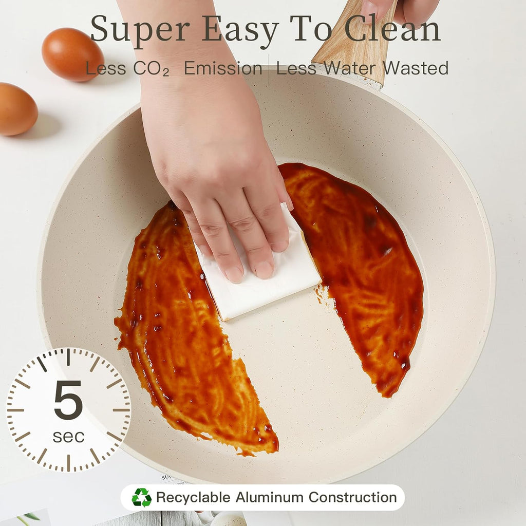 16PCS Pots and Pans Set Non Stick Cookware Set Nonstick with Cooking Set