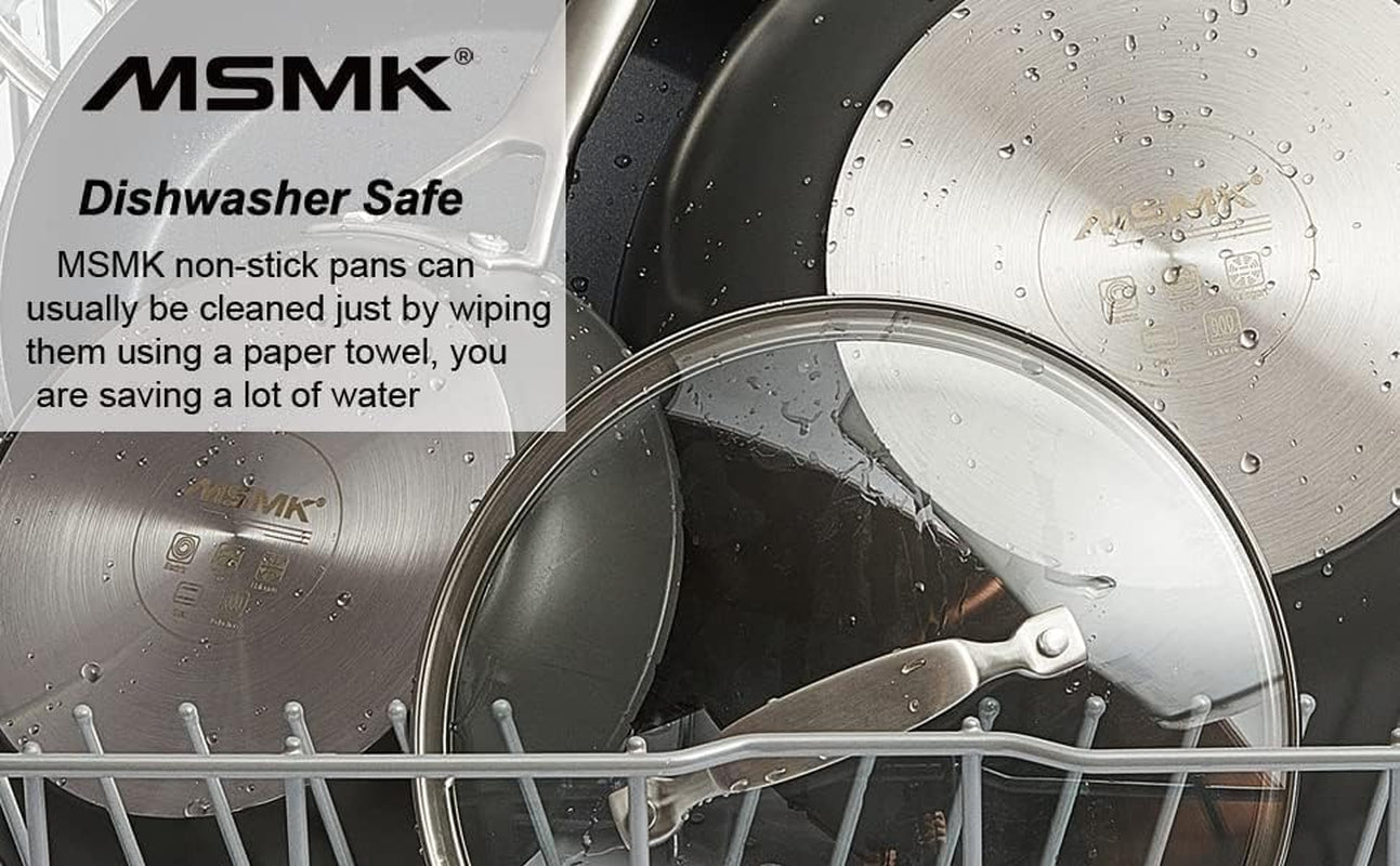 10 Inch Frying Pan Nonstick with Lid, Induction Fry Pan with Lid, Titanium and Diamond Non Stick Coating from USA, for Induction, Ceramic and Gas Cooktops, Oven Safe 10 Inch Skillet Nonstick