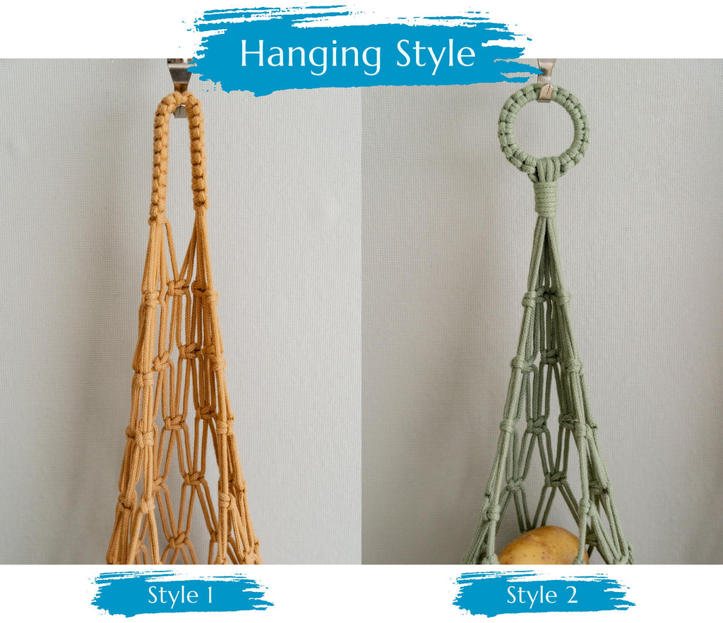 Macrame Fruit Hanger for Kitchen Storage and Decor I17