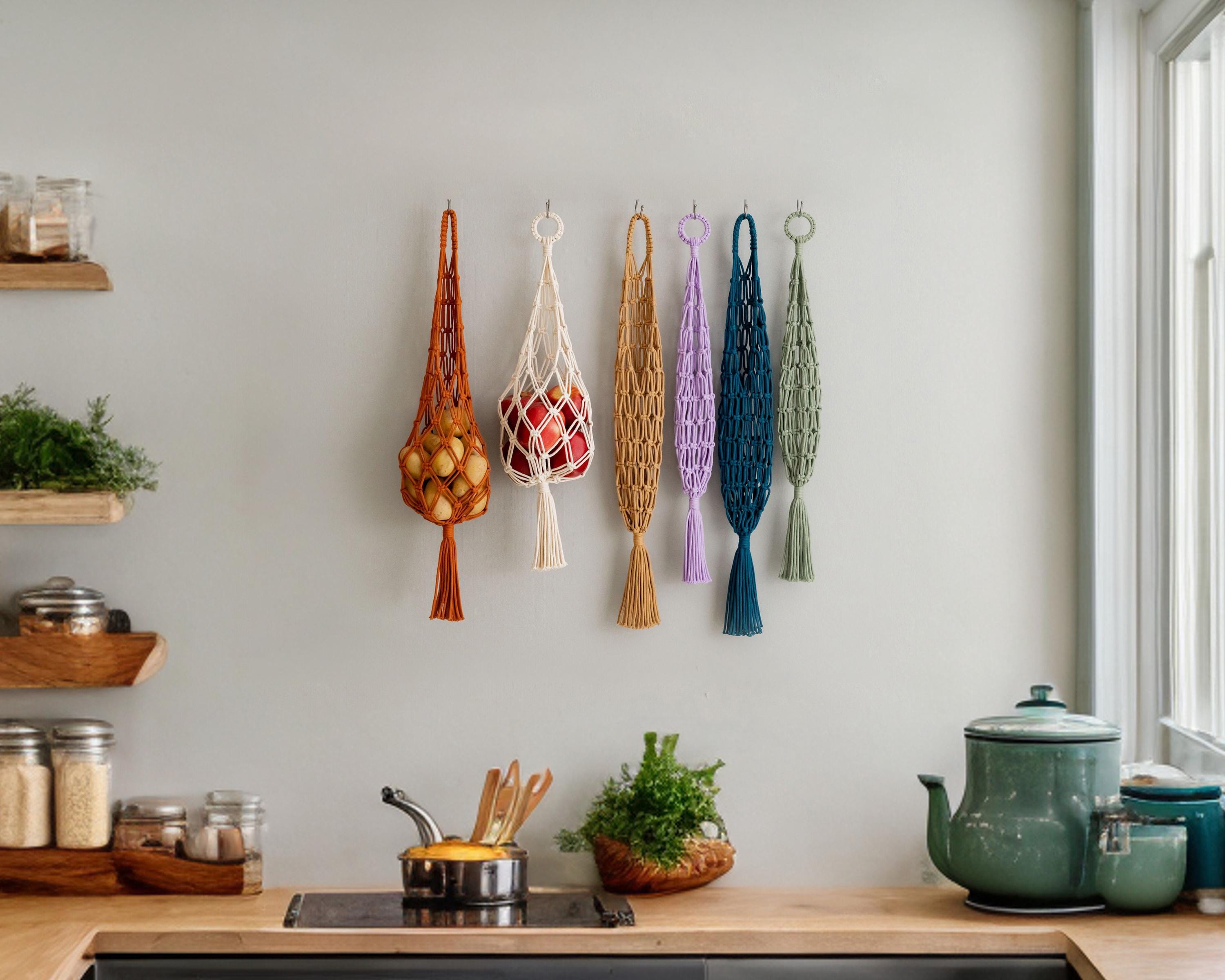 Macrame Fruit Hanger for Kitchen Storage and Decor I17