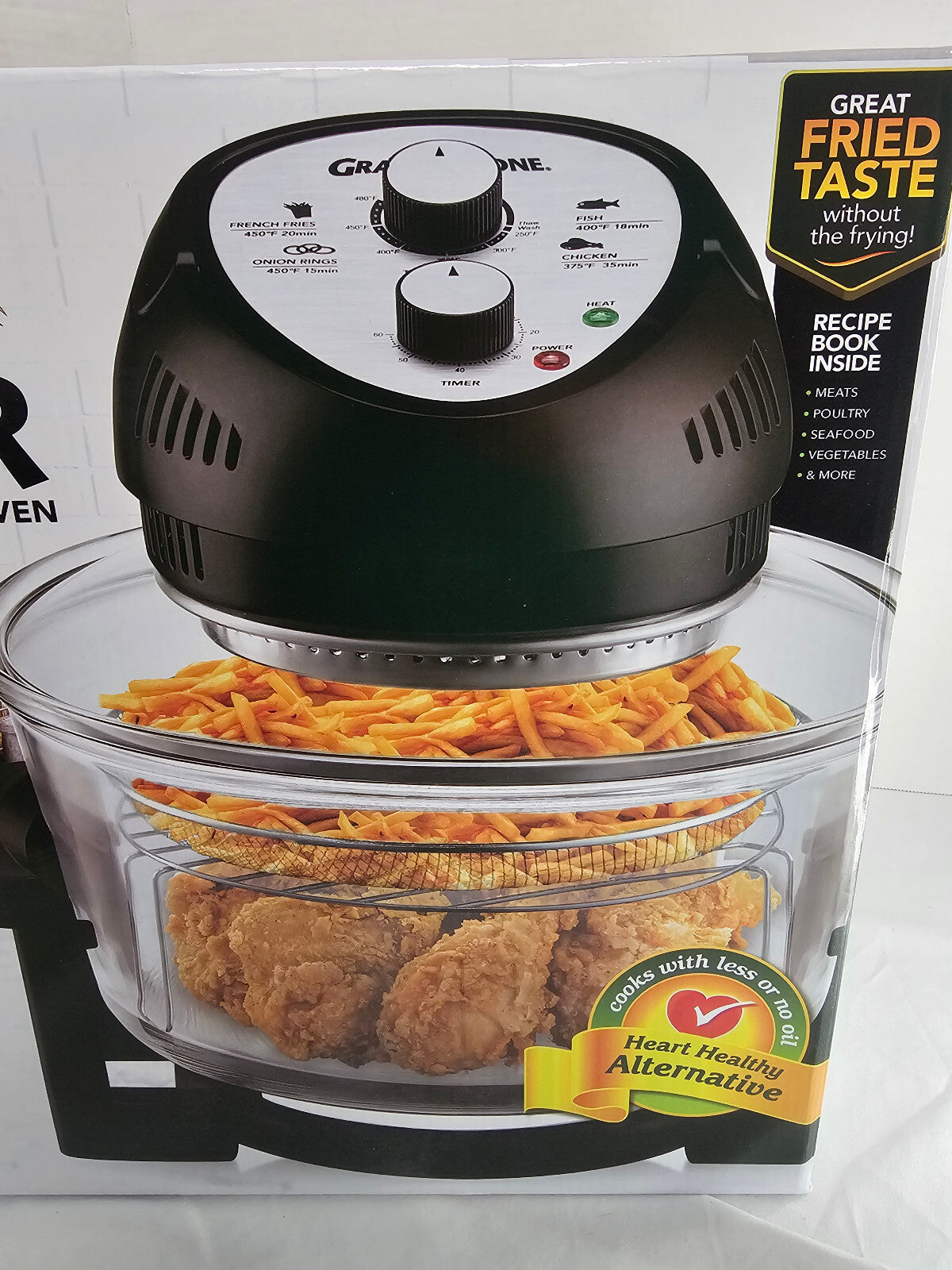 Experience Healthy Cooking with the Big Boss 16 Qt. Air Fryer and Countertop Oven in Sleek Black - Brand New!