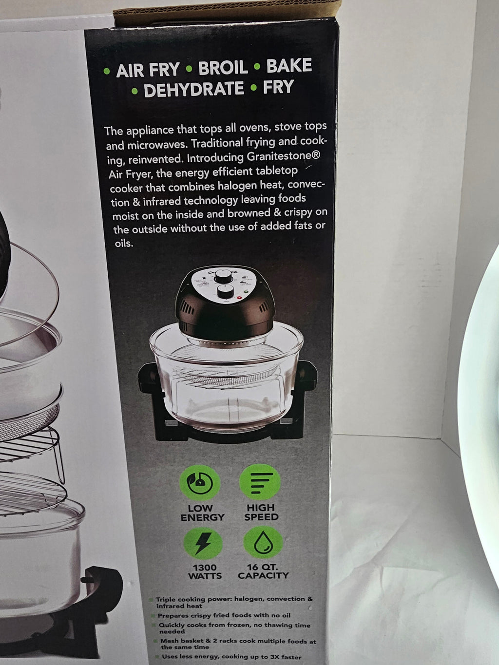 Experience Healthy Cooking with the Big Boss 16 Qt. Air Fryer and Countertop Oven in Sleek Black - Brand New!