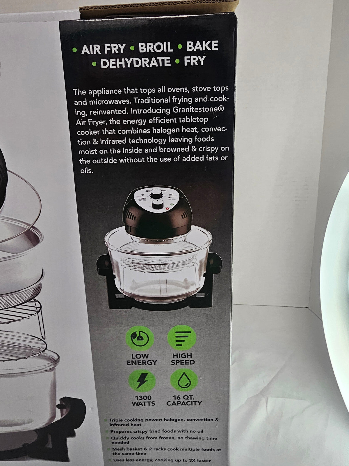 Experience Healthy Cooking with the Big Boss 16 Qt. Air Fryer and Countertop Oven in Sleek Black - Brand New!